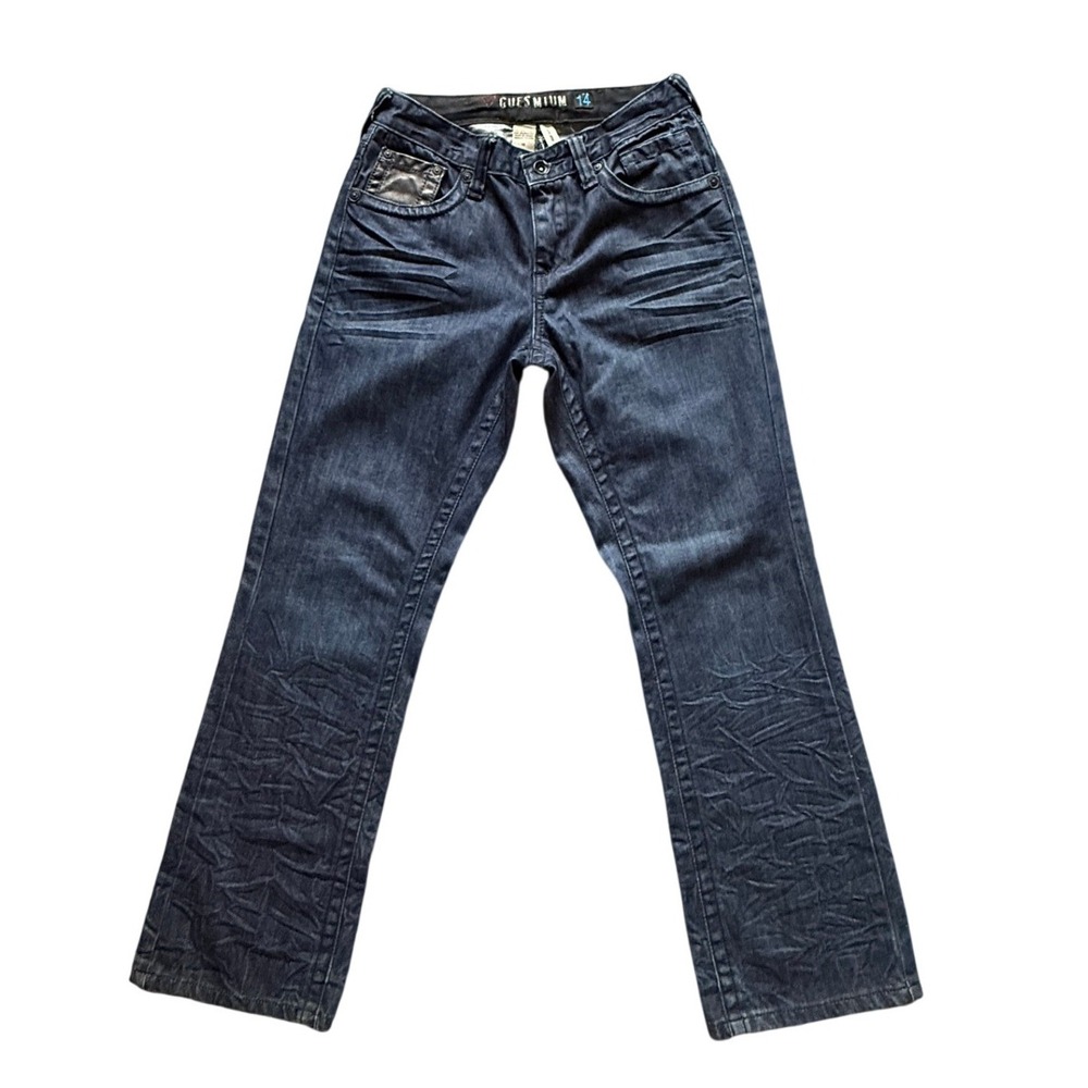 Guess Jeans Womens 14 Falcon Slim Boot Dark Wash Size 28x28 Y2K Moto McBling